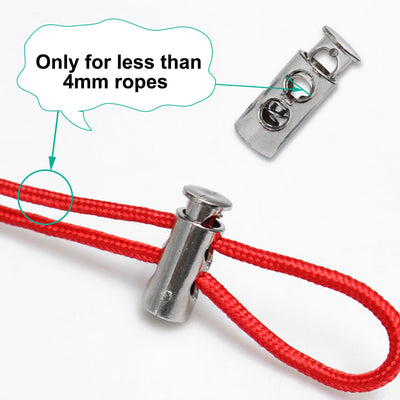 Harfington 10pcs Plastic Spring Cord Locks Double Hole End Stopper Fastener Slider