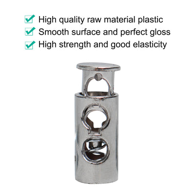 Harfington 10pcs Plastic Spring Cord Locks Double Hole End Stopper Fastener Slider