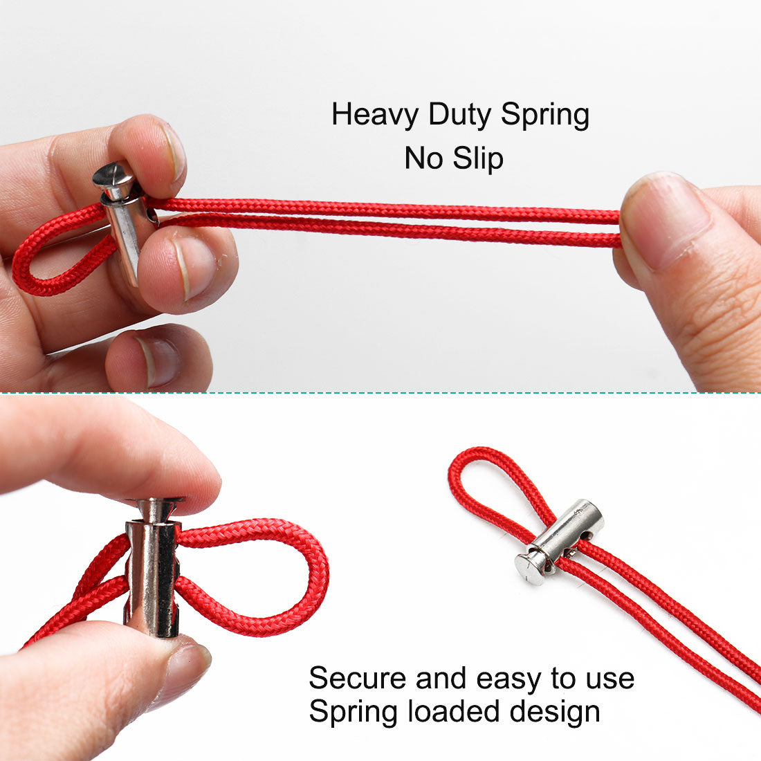 Harfington 10pcs Plastic Spring Cord Locks Double Hole End Stopper Fastener Slider