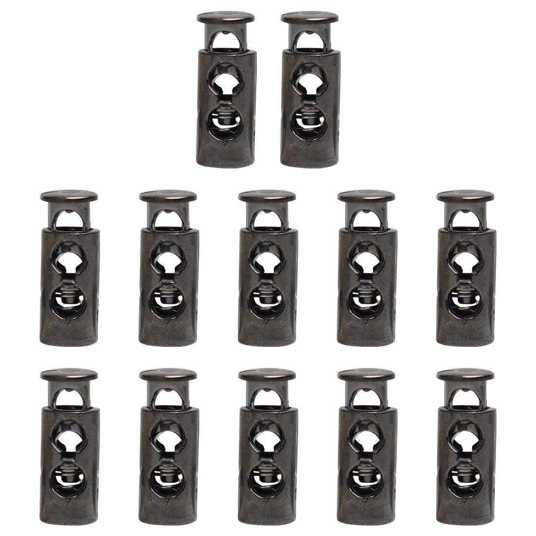 Harfington 12pcs Plastic Spring Cord Locks Double Hole End Stoppers Fastener