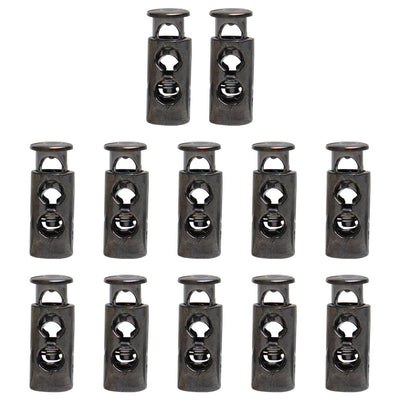 Harfington 12pcs Plastic Spring Cord Locks Double Hole End Stoppers Fastener