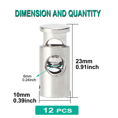 Harfington 12pcs Plastic Cord Lock Stoppers Spring Toggle Fastener Organizer