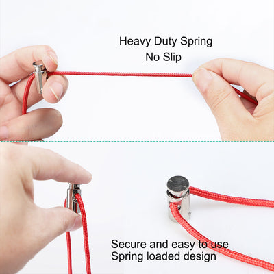 Harfington 12pcs Plastic Cord Lock Stoppers Spring Toggle Fastener Organizer