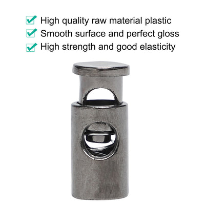 Harfington 12pcs Plastic Cord Lock Stoppers Spring Toggle Fastener Organizer