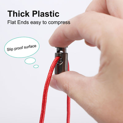 Harfington 12pcs Plastic Cord Lock Stoppers Spring Toggle Fastener Organizer