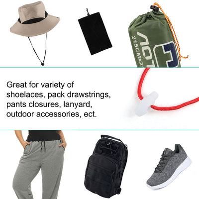 Harfington 12pcs Plastic Cord Lock Stopper Clip End Spring Fastener Organizer White