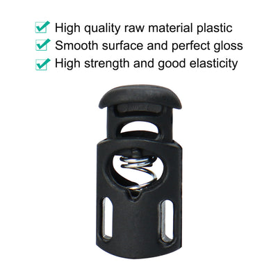 Harfington 20pcs Plastic Cord Lock Stopper Spring Toggle Fastener Slider Organizer