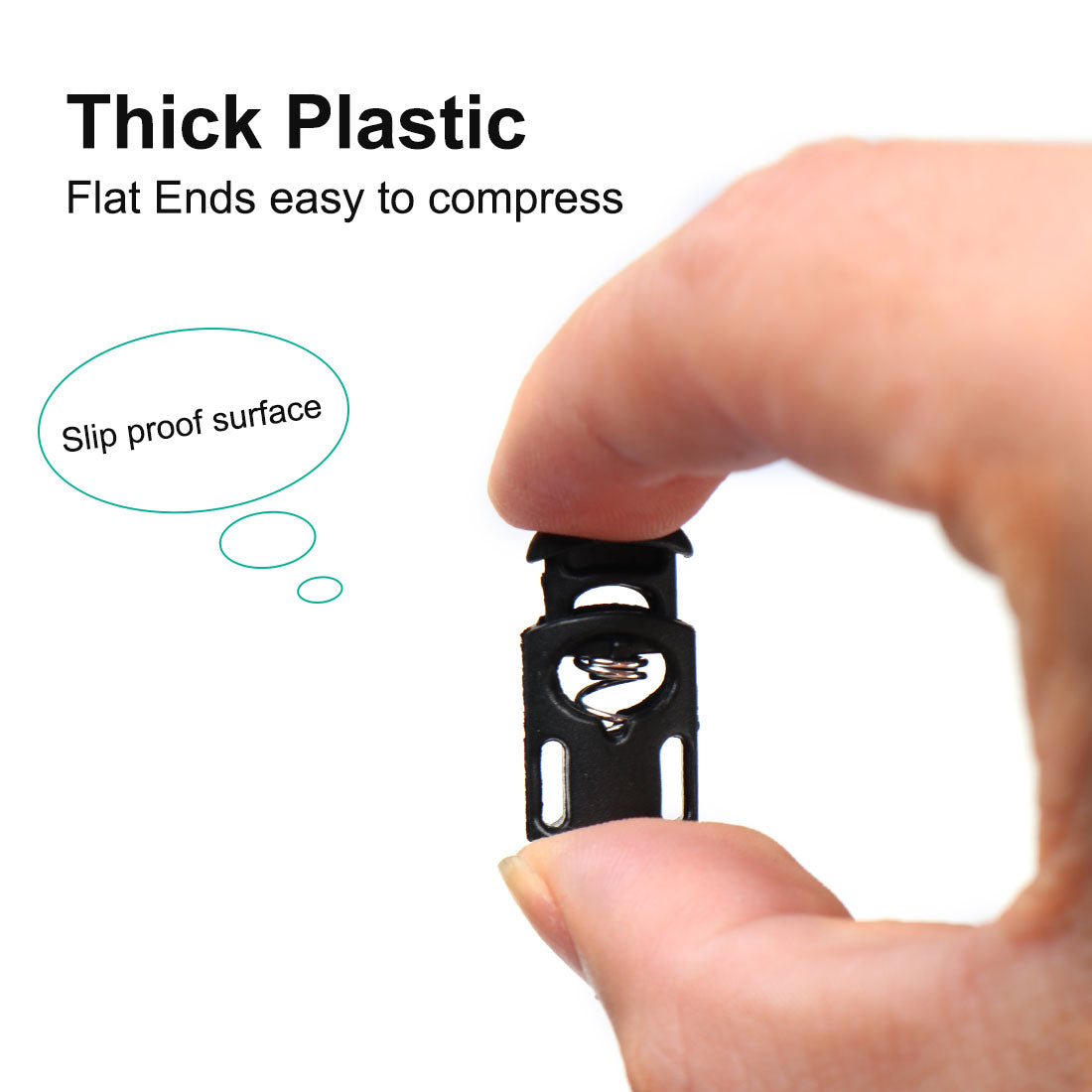 Harfington 20pcs Plastic Cord Lock Stopper Spring Toggle Fastener Slider Organizer