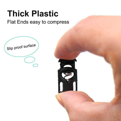 Harfington 20pcs Plastic Cord Lock Stopper Spring Toggle Fastener Slider Organizer