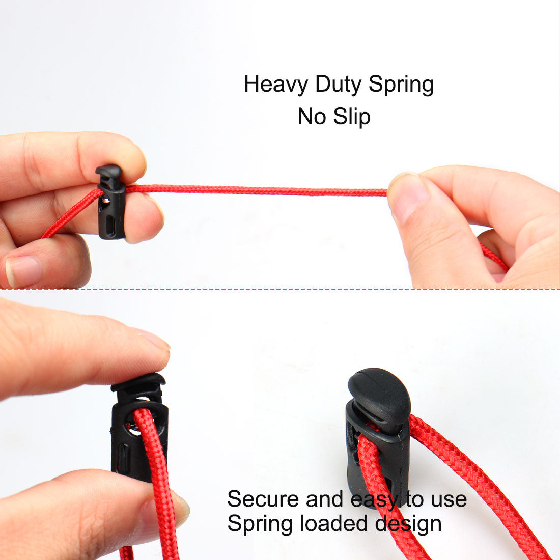 Harfington 20pcs Plastic Cord Lock Stopper Spring Toggle Fastener Slider Organizer