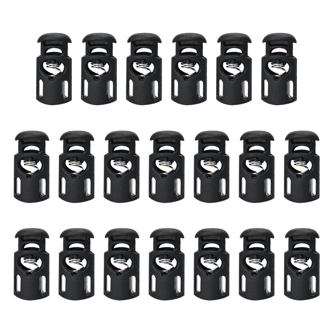 Harfington 20pcs Plastic Cord Lock Stopper Spring Toggle Fastener Slider Organizer