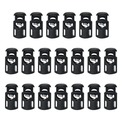 Harfington 20pcs Plastic Cord Lock Stopper Spring Toggle Fastener Slider Organizer