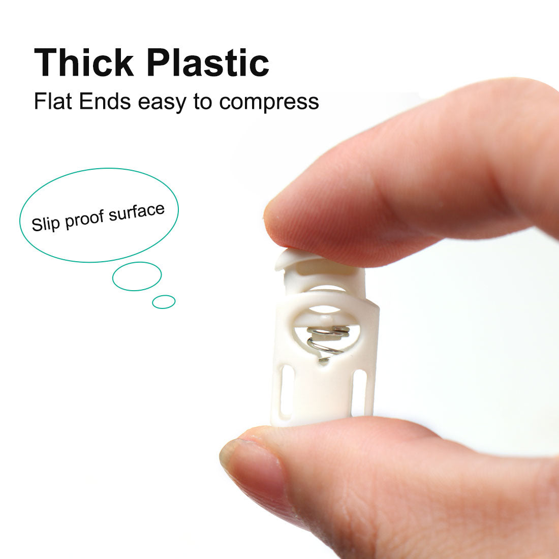 Harfington 20pcs Plastic Cord Lock Stopper Spring Toggle Fastener Slider Organizer