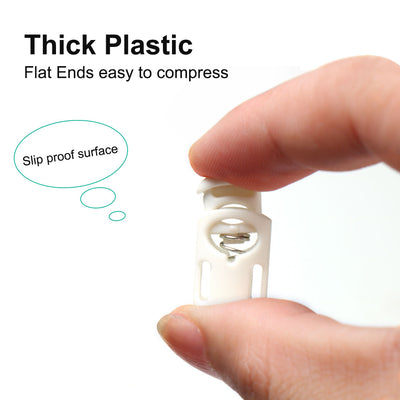 Harfington 20pcs Plastic Cord Lock Stopper Spring Toggle Fastener Slider Organizer