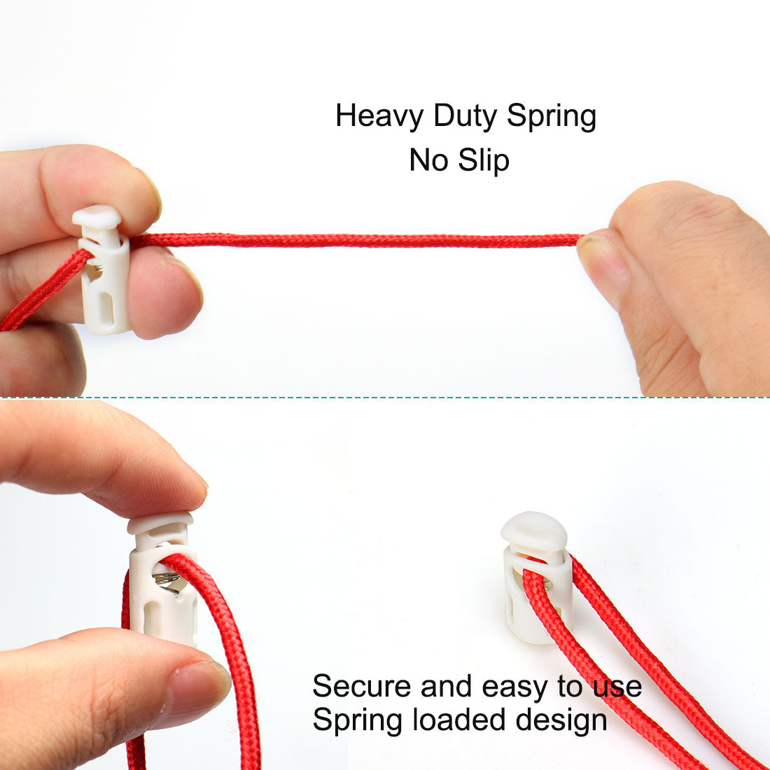 Harfington 20pcs Plastic Cord Lock Stopper Spring Toggle Fastener Slider Organizer