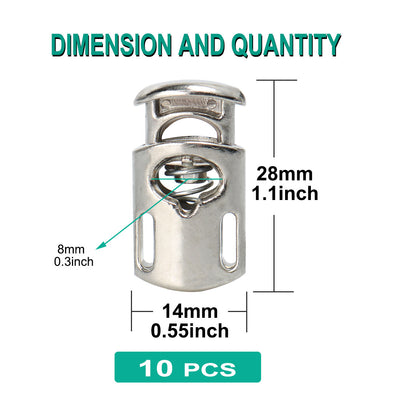 Harfington 10pcs Plastic Cord Lock Stopper Spring Toggle Fastener Organizer