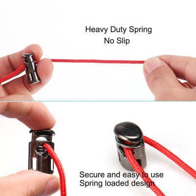 Harfington 10pcs Plastic Cord Lock Stopper Spring Toggle Fastener Organizer