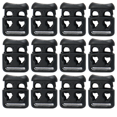 Harfington 12pcs Plastic Cord Lock Stoppers End Spring Toggle Fasteners Organizer