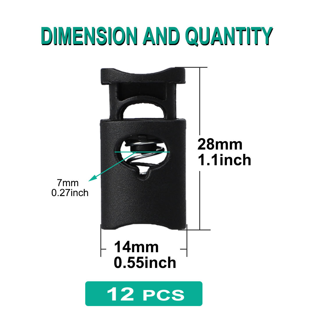 Harfington 12pcs Plastic Cord Lock Stopper End Spring Toggle Fastener Slider Organizers