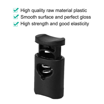 Harfington 12pcs Plastic Cord Lock Stopper End Spring Toggle Fastener Slider Organizers