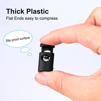 Harfington 12pcs Plastic Cord Lock Stopper End Spring Toggle Fastener Slider Organizers