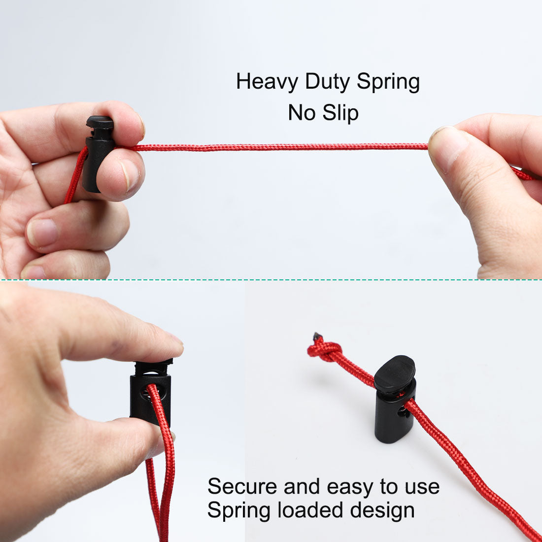 Harfington 12pcs Plastic Cord Lock Stopper End Spring Toggle Fastener Slider Organizers