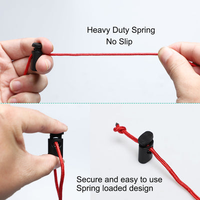 Harfington 12pcs Plastic Cord Lock Stopper End Spring Toggle Fastener Slider Organizers