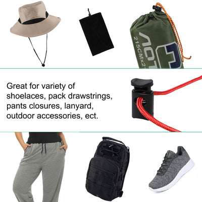 Harfington 12pcs Plastic Cord Lock Stopper End Spring Toggle Fastener Slider Organizers