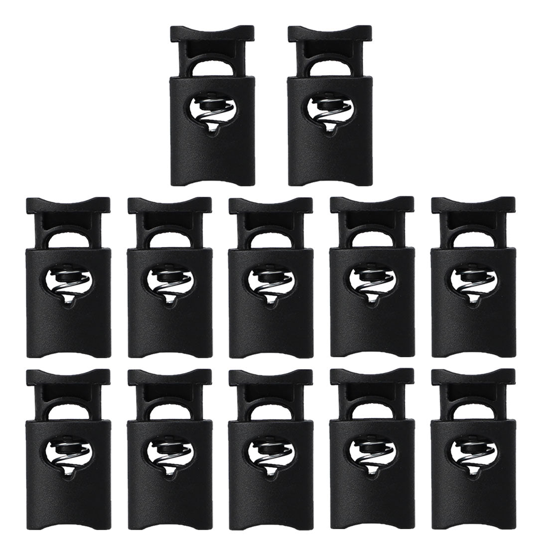 Harfington 12pcs Plastic Cord Lock Stopper End Spring Toggle Fastener Slider Organizers