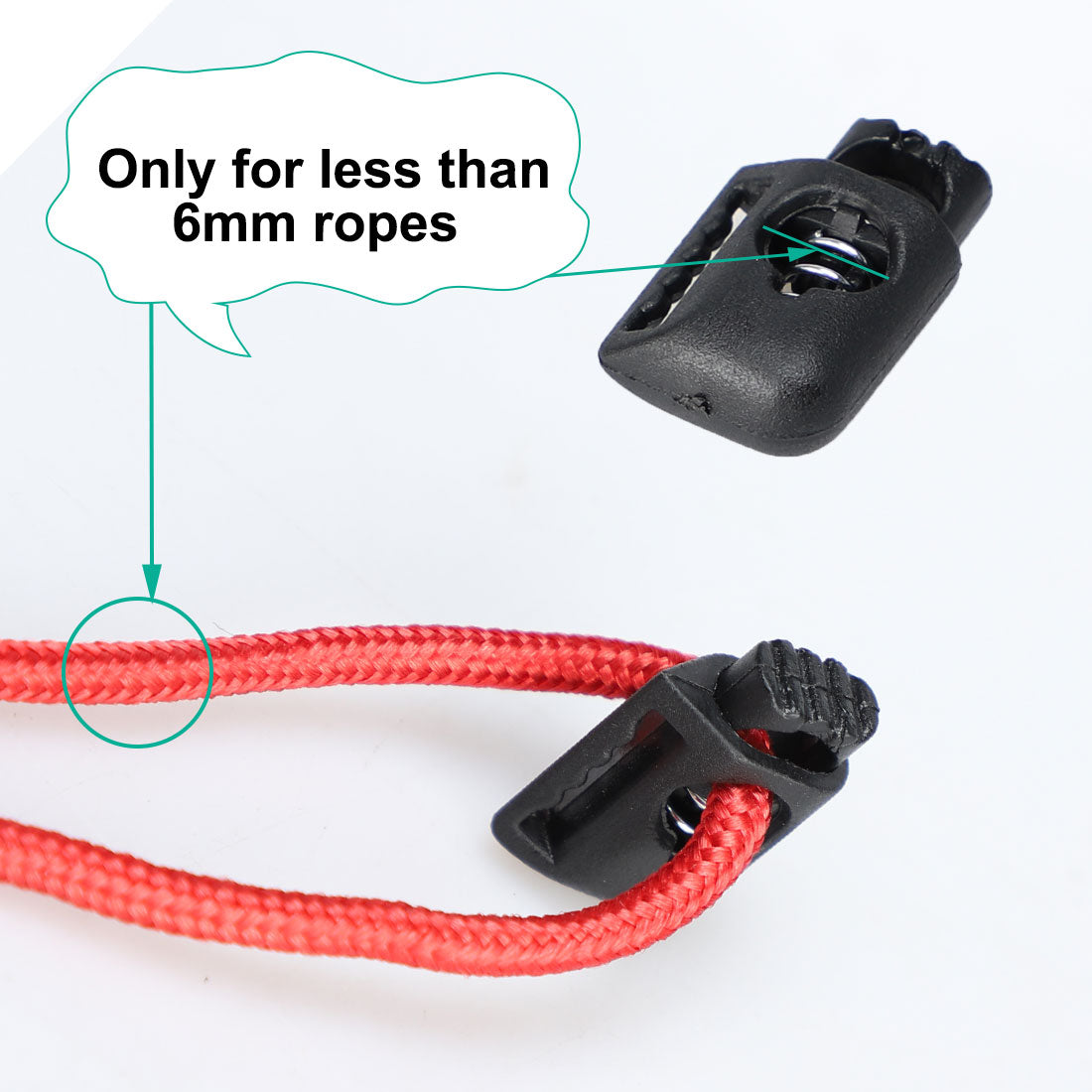 Harfington 12pcs Plastic Cord Locks Stoppers End Spring Toggle Fasteners Organizers Black