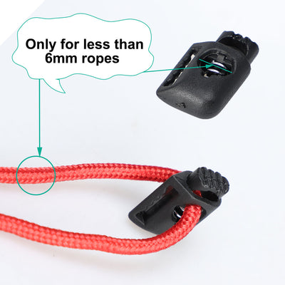 Harfington 12pcs Plastic Cord Locks Stoppers End Spring Toggle Fasteners Organizers Black