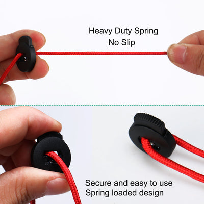 Harfington 12pcs Plastic Cord Lock Stoppers Ends Spring Toggle Fastener Organizers