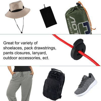 Harfington 12pcs Plastic Cord Lock Stoppers Ends Spring Toggle Fastener Organizers