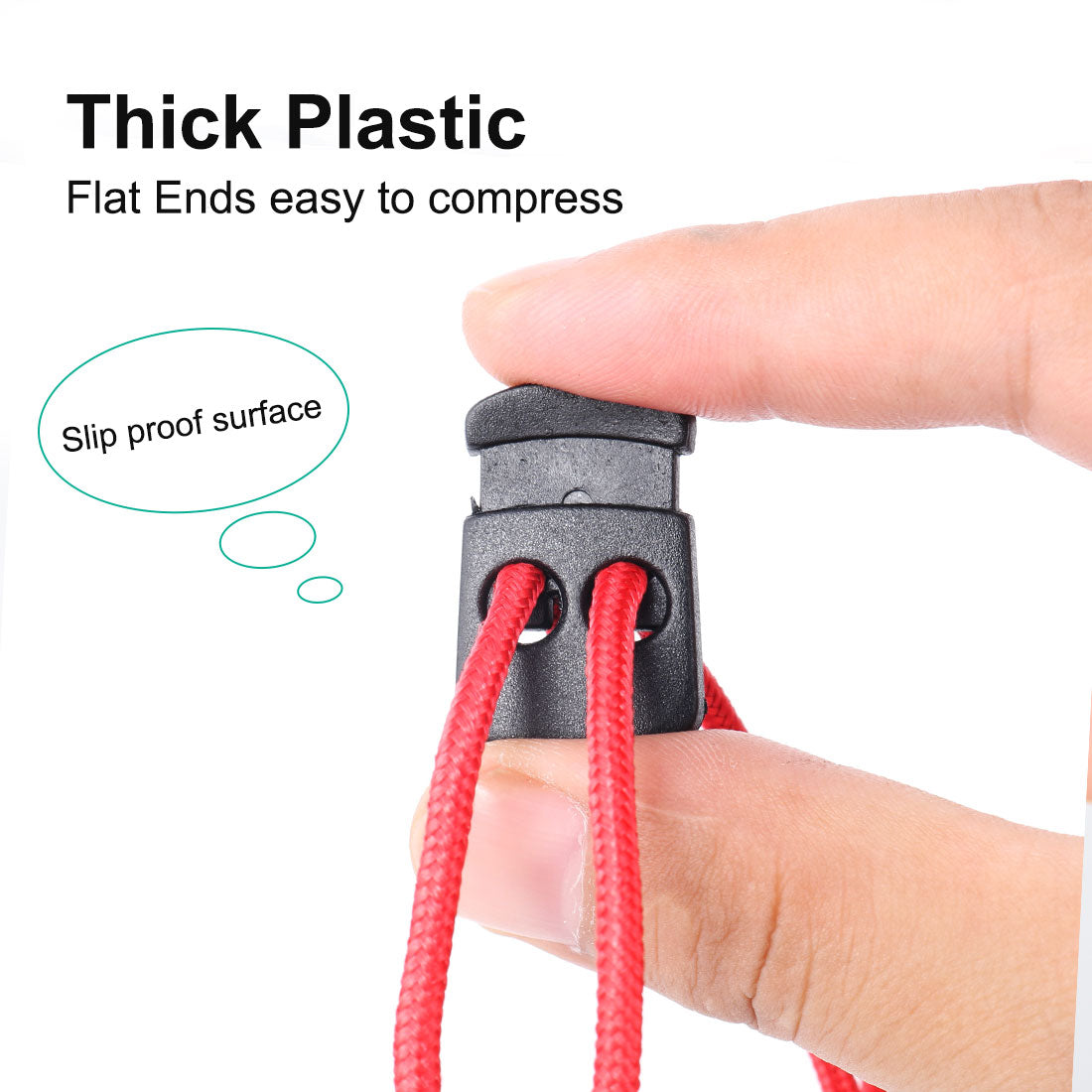 Harfington 12pcs Plastic Cord Locks Stoppers End Spring Fastener Organizers