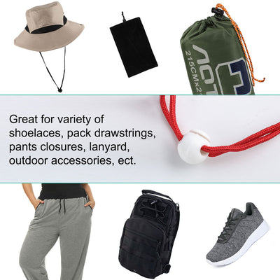 Harfington 12pcs Plastic Cord Locks Stoppers Ends Spring Fastener Organizers