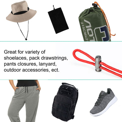 Harfington 12pcs Plastic Spring Cord Locks Double Hole Rope Lanyard End Stopper