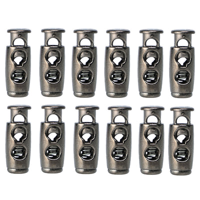 Harfington 12pcs Plastic Spring Cord Locks Double Hole Rope Lanyard End Stopper