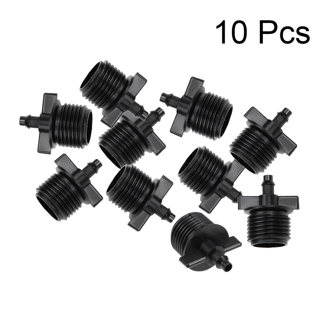 Harfington Barb Drip Pipe Connector 1/2BSP Male Thread 4/7mm Hose Fitting, Plastic 10pcs