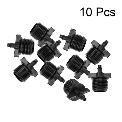 Harfington Barb Drip Pipe Connector 1/2BSP Male Thread 4/7mm Hose Fitting, Plastic 10pcs