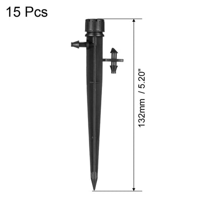 Harfington Adjustable Spray Drippers, 360 Degree Micro Emitter Irrigation Watering System, 15 Pcs (Black)