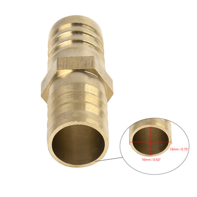 Harfington 19mm Brass Barb Hose Fitting Straight Connector Adaptor for Air Water Gas Oil