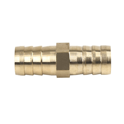 Harfington 16mm Brass Barb Hose Fitting Straight Union Connector for Air Water Gas Oil 5pcs