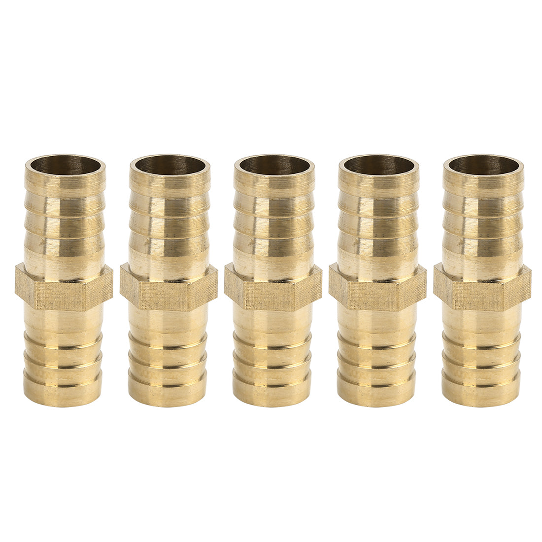 Harfington 19mm Brass Barb Hose Fitting Straight Union Connector for Air Water Gas Oil 5pcs