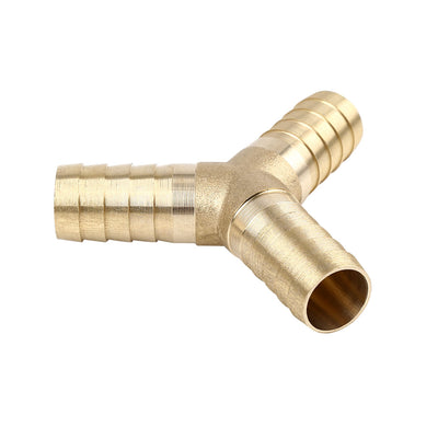 Harfington 19mm Brass Hose Barb Fitting Y-Shaped 3 Way Connector for Air Water Gas Oil Pipe