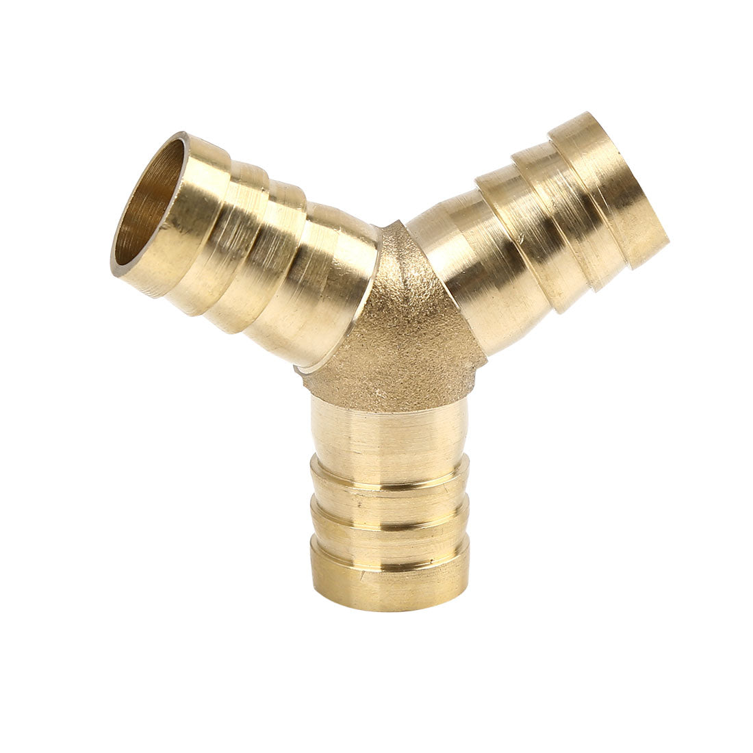 Harfington 16mm Brass Hose Barb Fitting Y-Shaped 3 Way Connector for Air Water Gas Oil 5pcs