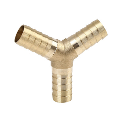 Harfington 19mm Brass Hose Barb Fitting Y-Shaped 3 Way Connector for Air Water Gas Oil 3pcs