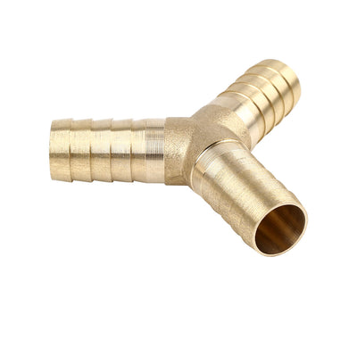 Harfington 19mm Brass Hose Barb Fitting Y-Shaped 3 Way Connector for Air Water Gas Oil 3pcs
