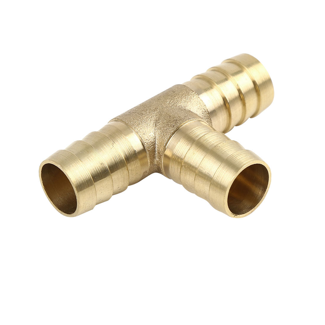 Harfington 14mm Hose Barb Brass 3 Way Tee Connector Adaptor for Fuel Air Water Gas Oil Pipe