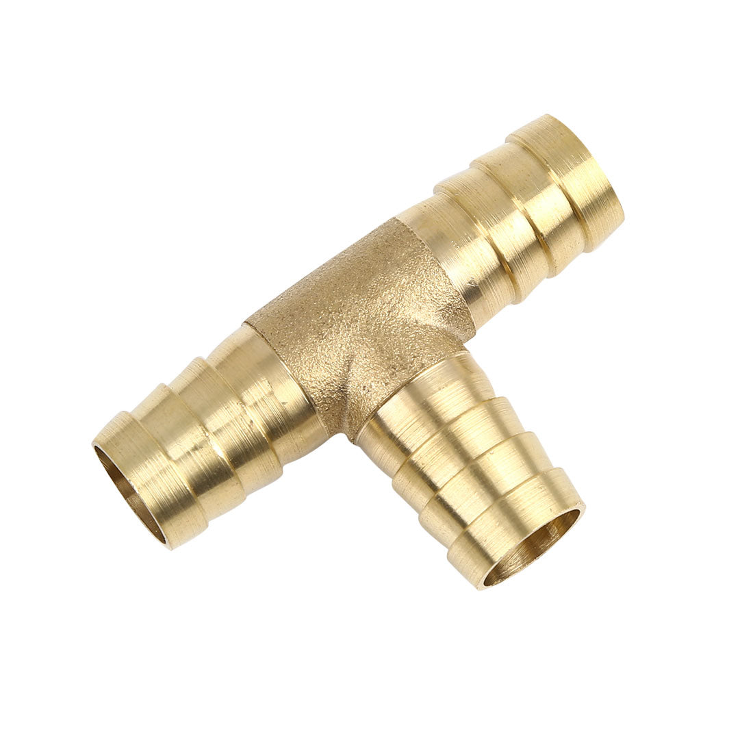 Harfington 14mm Hose Barb Brass 3 Way Tee Connector Adaptor for Fuel Air Water Gas Oil Pipe