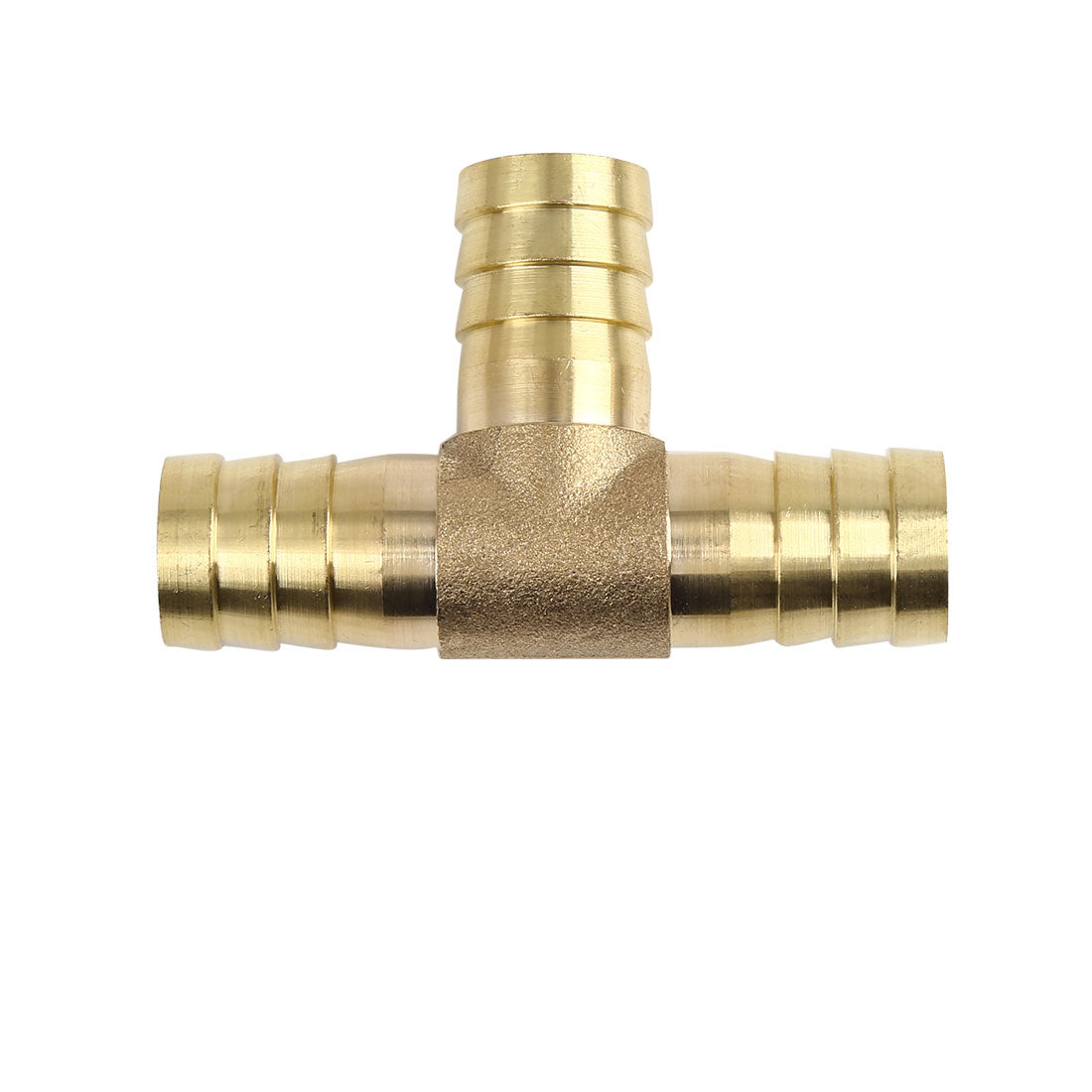 Harfington 16mm Hose Barb Brass 3 Way Tee Connector Adaptor for Air Water Gas Oil Pipe 5pcs